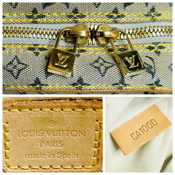 EUC Vintage Louis Vuitton Jeanne GM Blue Mini Lin Canvas Round Shoulder Bag - Picture 15 of 16